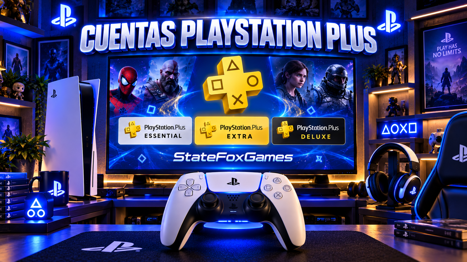 Cuentas PlayStation Plus Essential Extra Deluxe 1 3 12 Meses