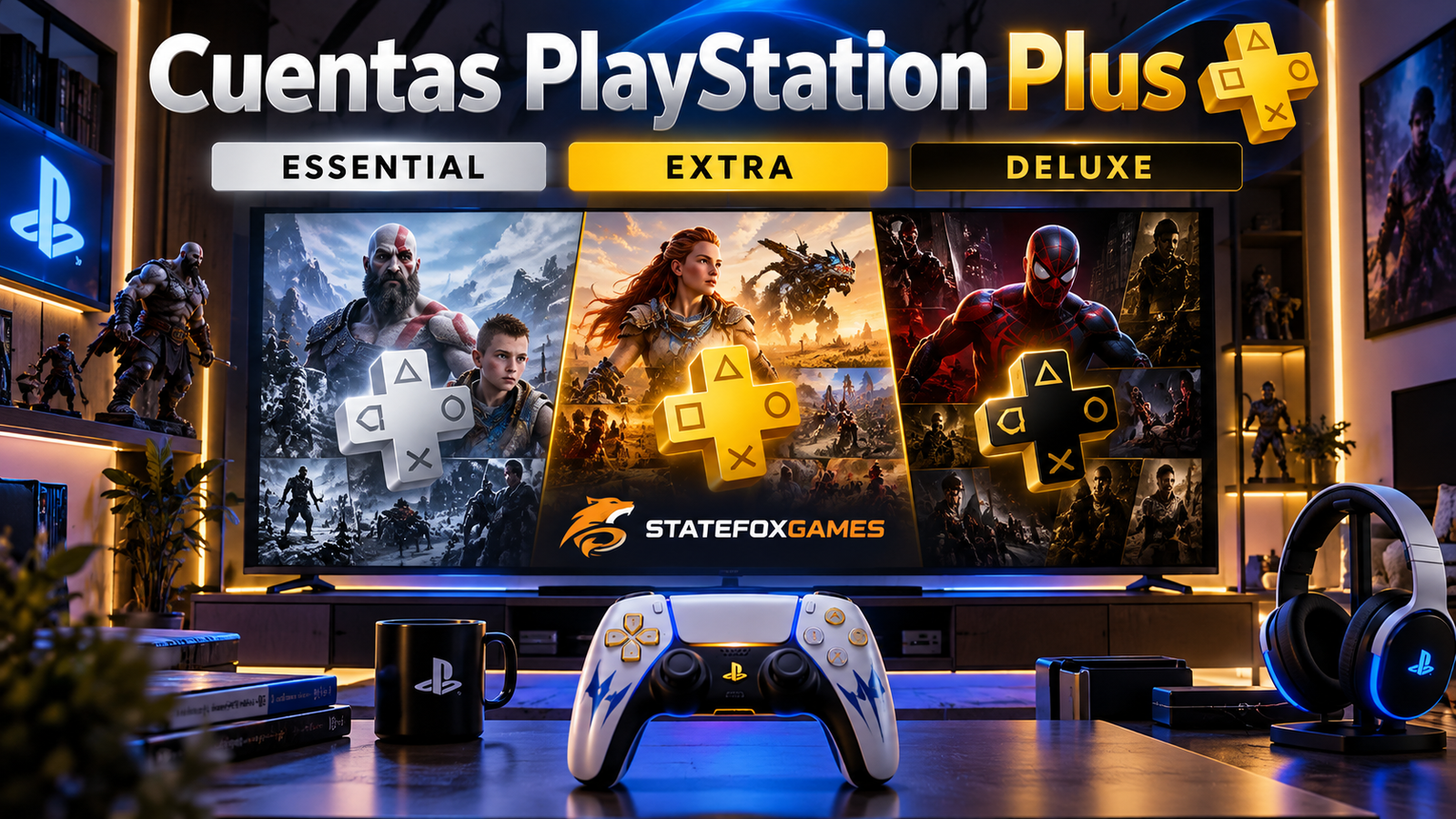 Cuentas PlayStation Plus Essential Extra Deluxe 1 3 12 Meses